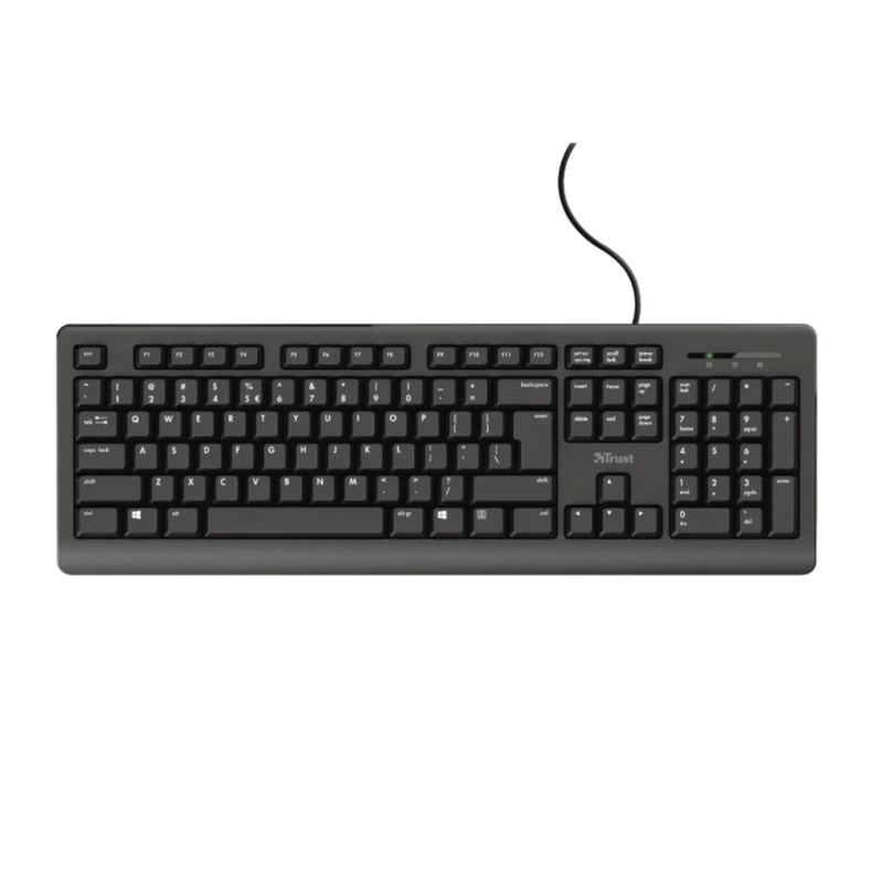Trust TK-150 Wired Silent Keyboard UK Black 23984 - Image 1