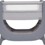 Shnuggle Air Lite Bedside Crib | Height Adjustable baby Bed with Mattress (Grey)