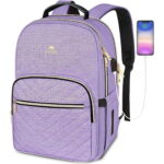 Matein 15.6in Laptop Backpack, Water Resistant College School Bookbag with USB Charging Port for Women